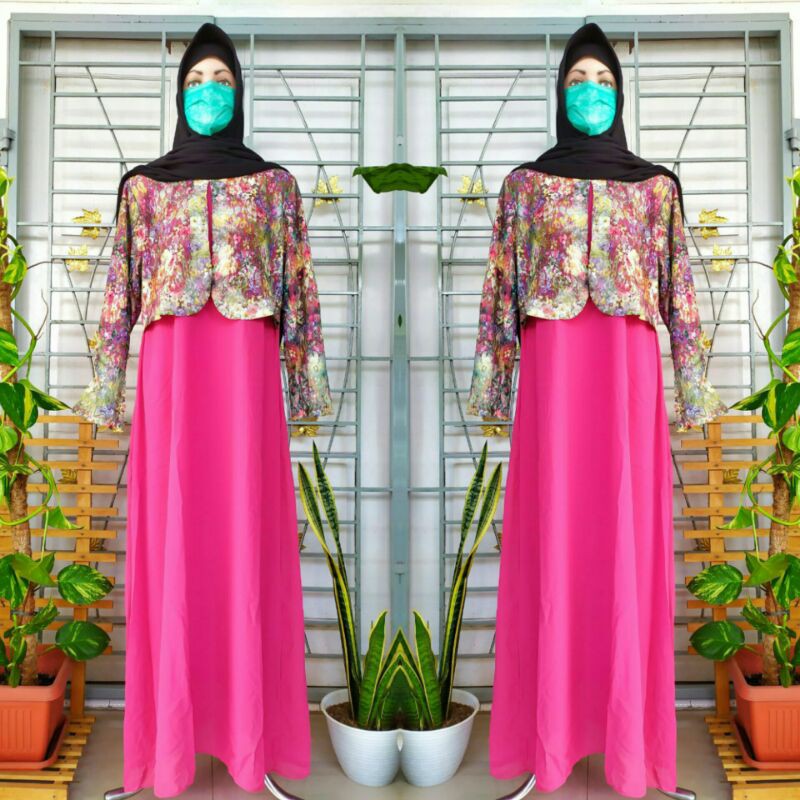 Gamis Rompi Brokat Murah