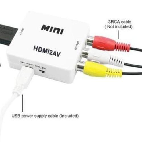 Terbaik Mini HDMI2AV HDMI To AV Converter RCA Minibox Box Konverter convert video audio TV DVD VCR p