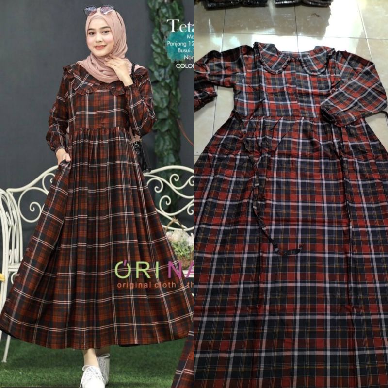 NEW TETA MIDI DRESS KOTAK ZARA VIRAL KEKINIAN