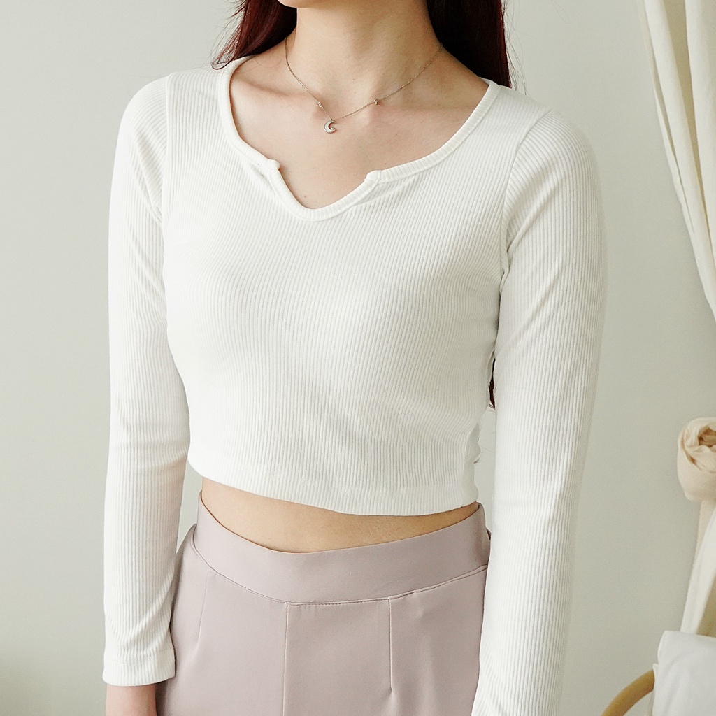 Atasan Longsleeve Crop Top Baju Lengan Panjang Croptop Lengan Panjang Wanita 126