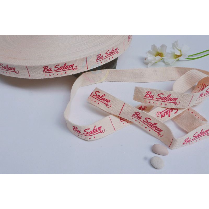 

label hijab/label baju /bahan pitarben ukuran1,5x5cm