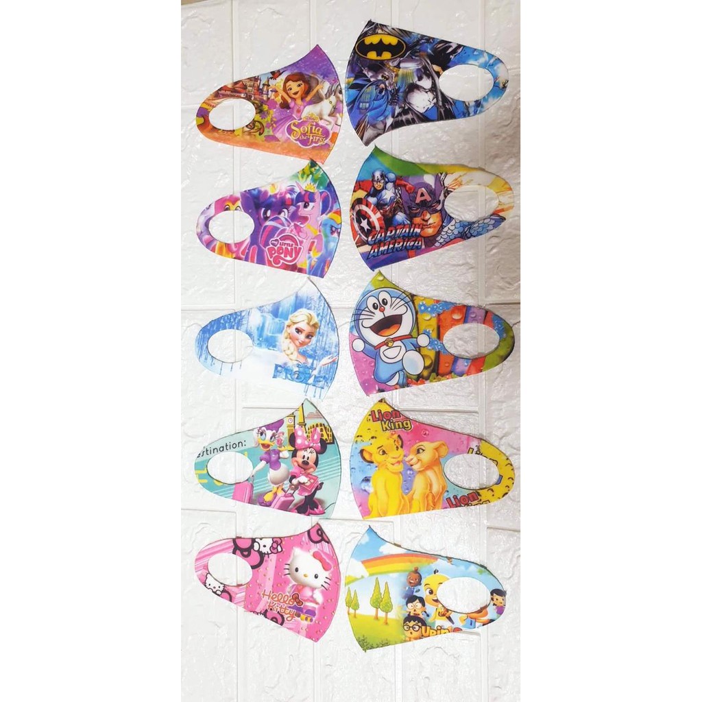 Masker Kain Scuba Anak - Anak isi 12pcs (1Lusin) Karakter