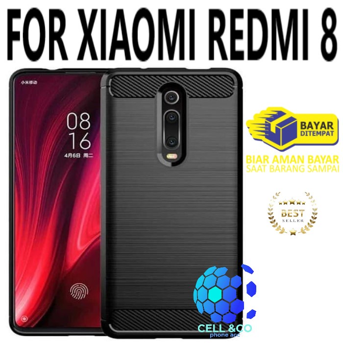 CASE CARBON XIAOMI REDMI 8 casing hp silikon softcase case premium carbon cover