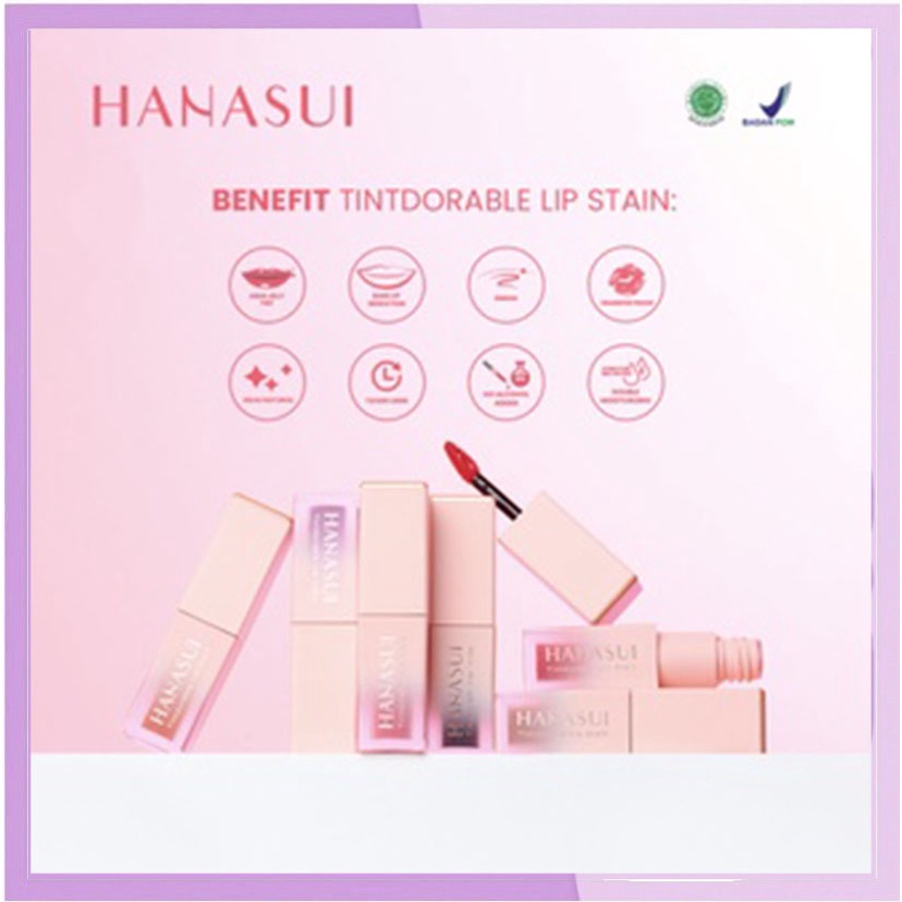 BPOM ORI HANASUI Tintdorable Lip Stain - Lip Tint Berfungsi Melembabkan Bibir