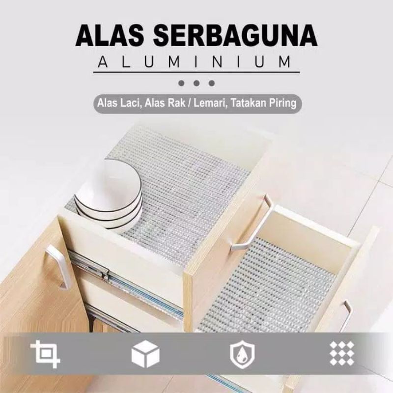 Medan Termurah Alas serbaguna silver aluminium Ukuran 45cm x 200cm