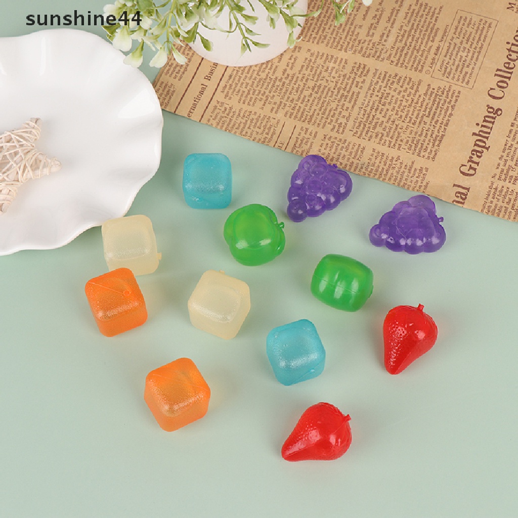 Sunshine 6pcs Cetakan Es Batu Bentuk Buah / Persegi reusable