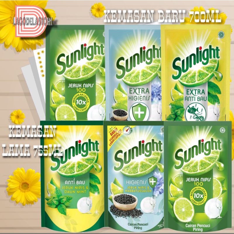 Sunlight Lime New 755Ml (Refill) / Sunlight Pencuci Piring 700ml
