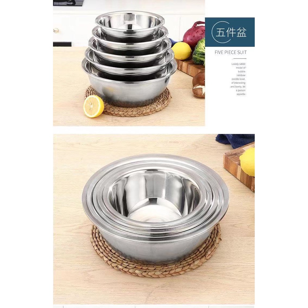 Joyoung Mangkok Saringan Serbaguna Drain Basket Strainer Stainless Steel 5 PCS - ASY70