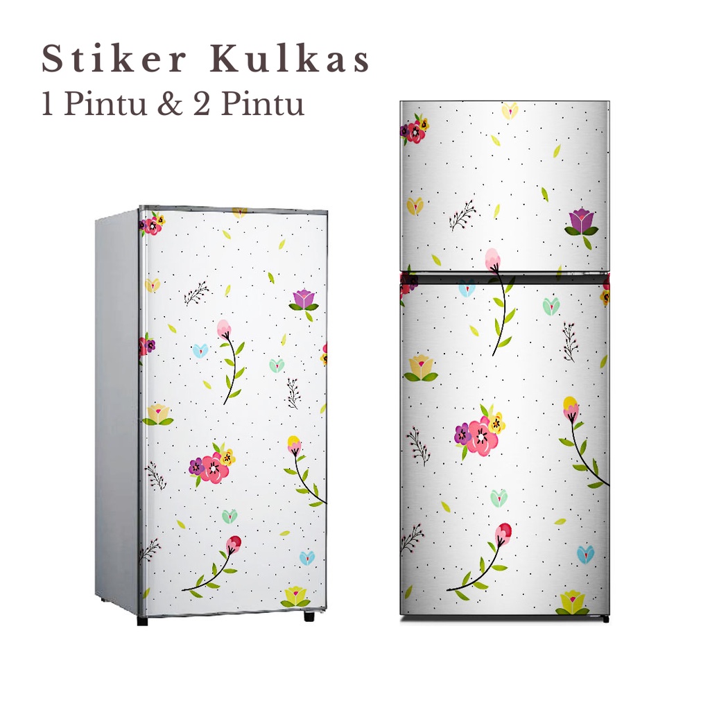 Stiker Kulkas 1 Pintu dan 2 Pintu motif Bunga Kode B-A5 - FX