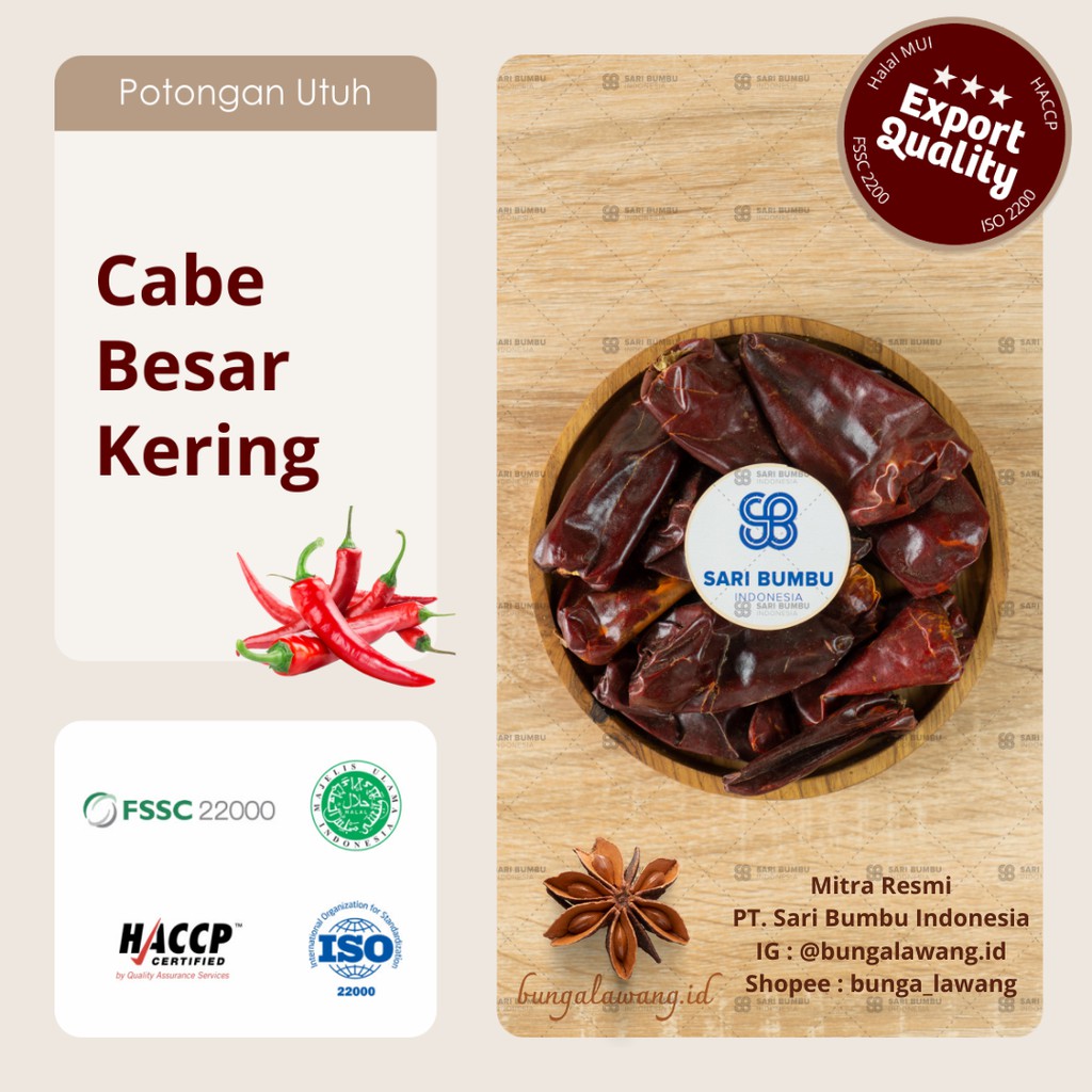 

Cabe Besar Kering / Red Chili Dry Export Quality