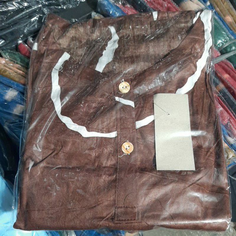 PREMIUM BAJU TIDUR PIYAMA PAJAMAS ONE SET RAYON VISCOSE TIE DYE MOTIF-Coklat