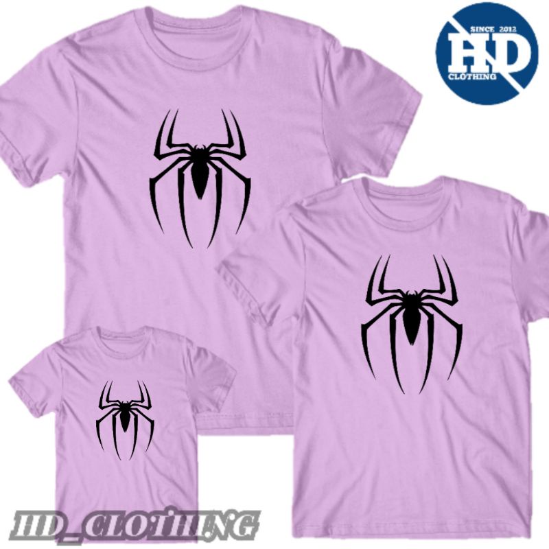 KAOS PRIA DEWASA DAN ANAK MOTIF LABA - LABA LOGO SPIDERMAN EDISI FAMILY