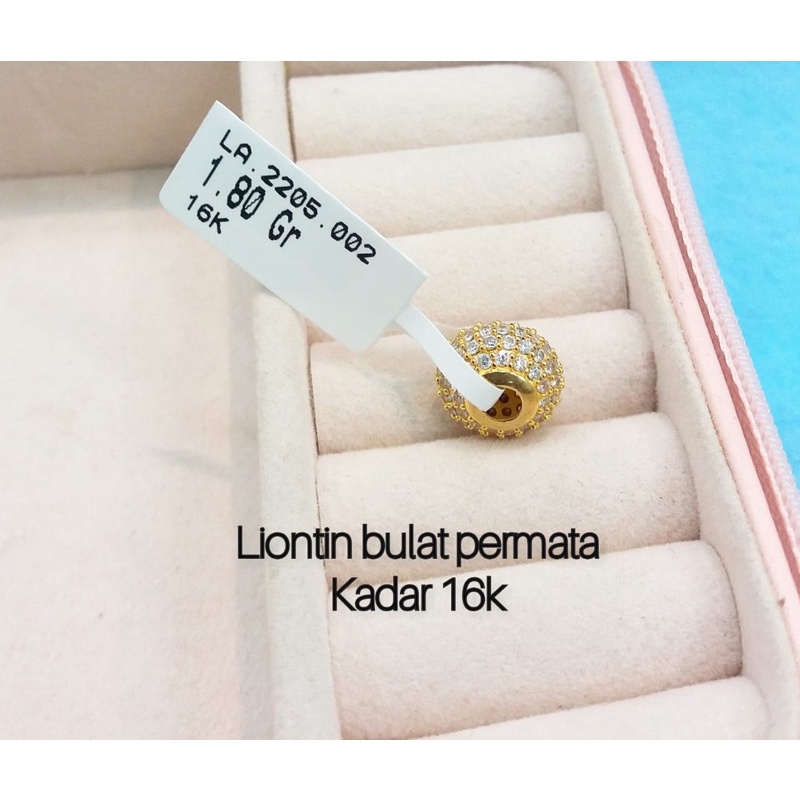 Liontin bulat full mata putih kadar 700 16k