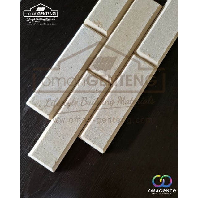 Bata Tempel Bevel Putih - Bata Tempel Putih - Bata Ekspos Tempel - Bata Tempel Bevel - Omah Genteng