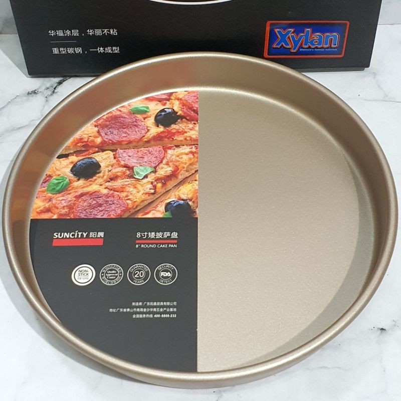 suncity 8 inch round cake pie baking pan / loyang pizza bulat tanpa sambungan