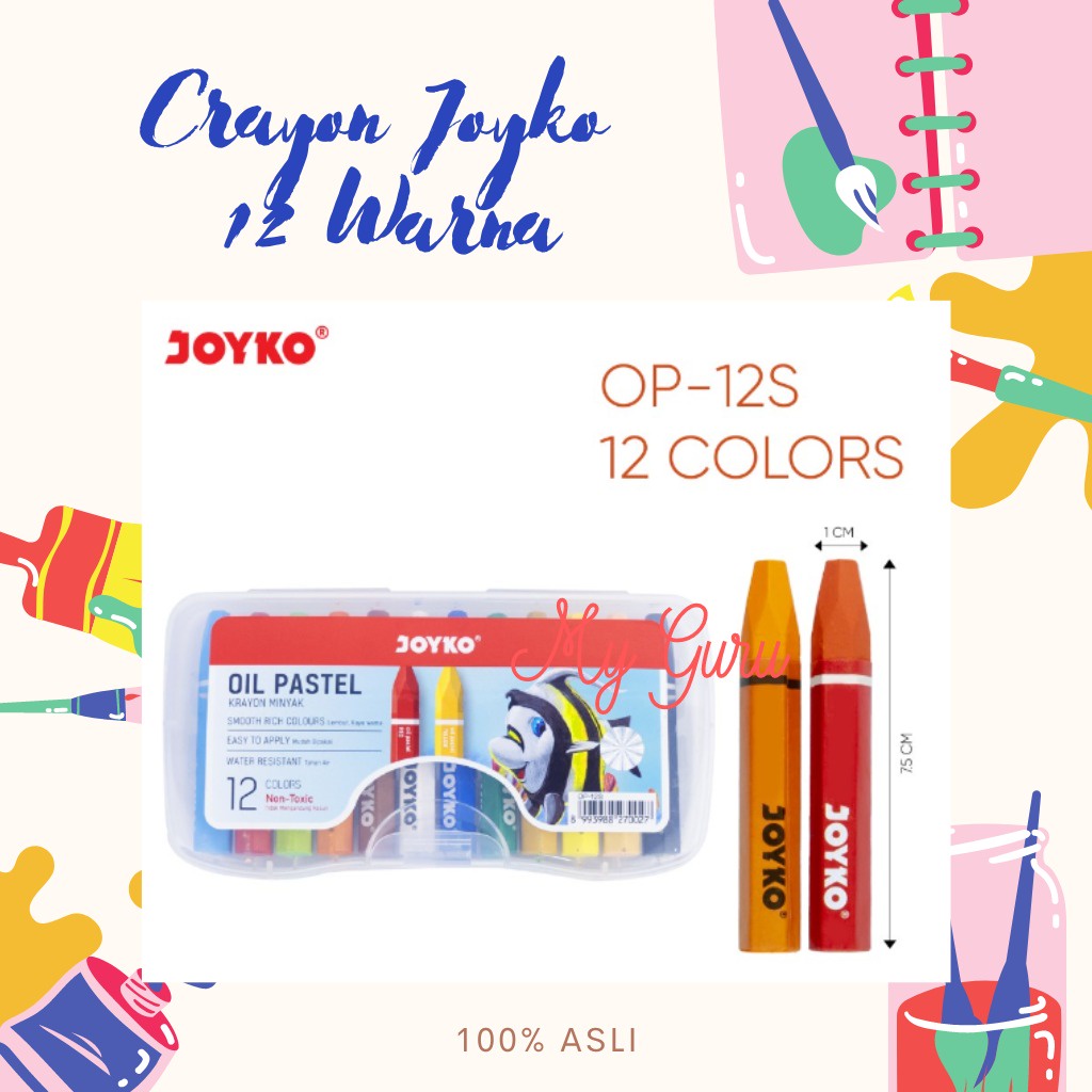 

[SET] CRAYON / KRAYON OIL PASTEL JOYKO OP-12S 12 WARNA