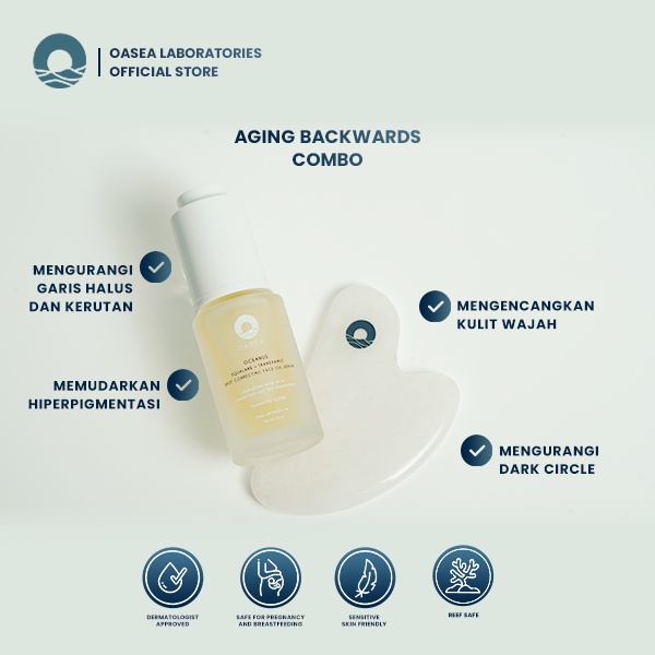 Oasea Aging Backward Combo (Free Vitamin C Radiance Face Oil Serum 5 ml + Silk Headband) - Skincare Set for Anti Aging
