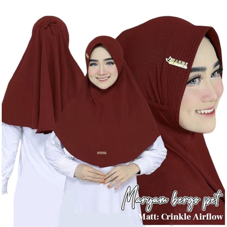 Bergo Maryam crinkle airflow Jilbab bergo pet/kerudung bergo