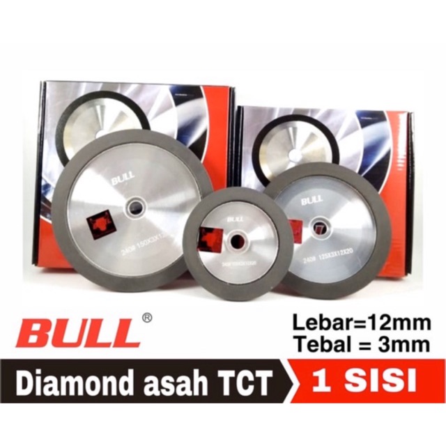 Diamond Wheel Asah Tct Bull 6 240 Red Diamond wheel gerinda asah tct 6 inch tebal 150x3x12x20 merah