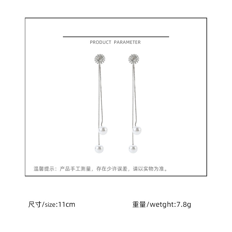 Gaya Korea temperamental peri panjang anting-anting imitasi mutiara liontin anting-anting kepribadia