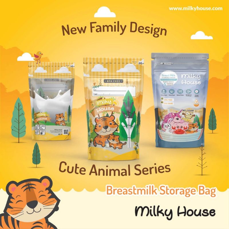 tokolima9 - KANTONG ASI MILKY HOUSE 120ml 30 pcs / PLASTIK ASI BREAST MILK BAGS