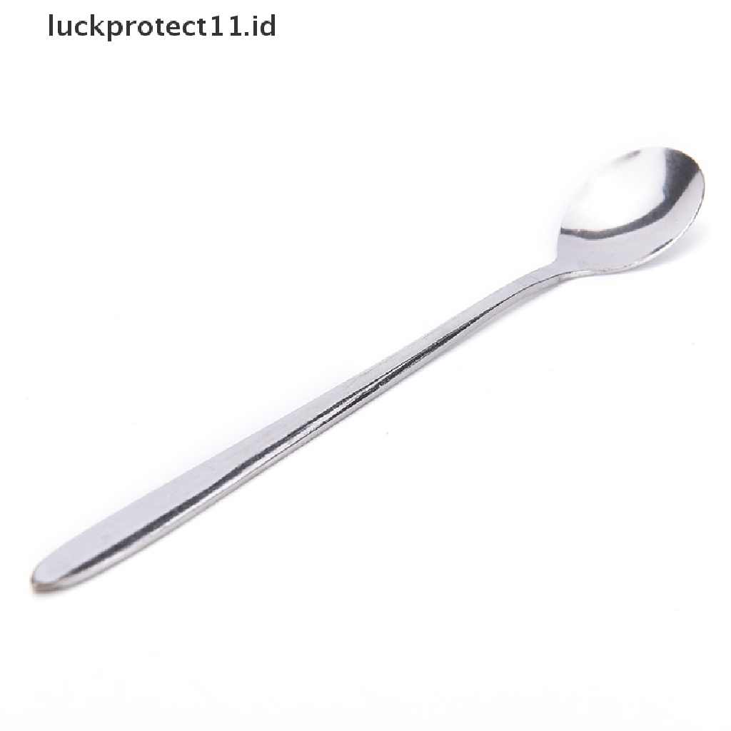 // Hg &amp; ID// Sendok Kopi Teh Stainless Gagang Panjang 16cm Alat Makan Es Krim