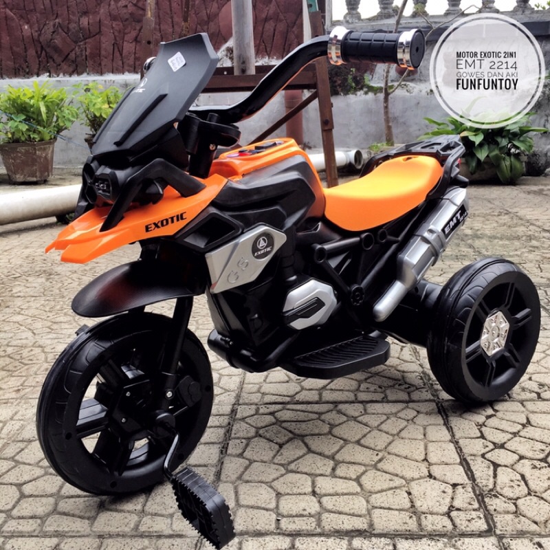 Jual mainan motor aki 2in1 Exotic emt 2214 bisa gowes dicas | Shopee