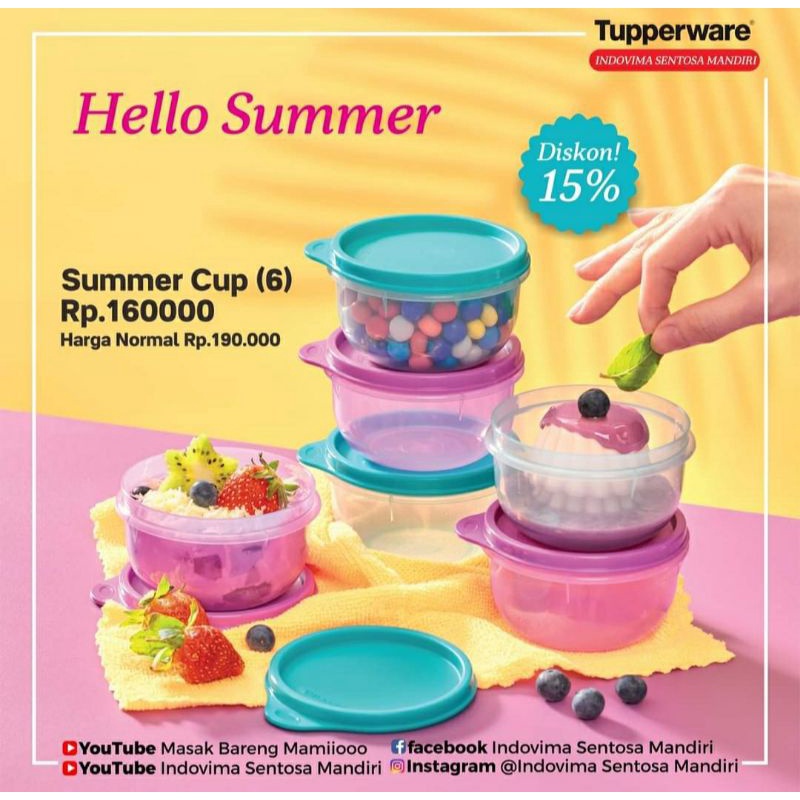 Tupperware Summer Cup Murah Set isi 4