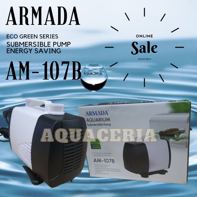 Pompa Air Aquarium kolam ARMADA AM-107B Mesin Pompa Celup 5500 L/H 88Watt