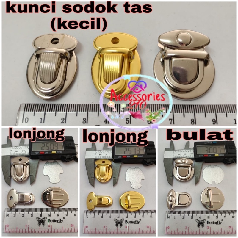 [12pcs] kunci sodok tas / kunci tas sodok besi kecil