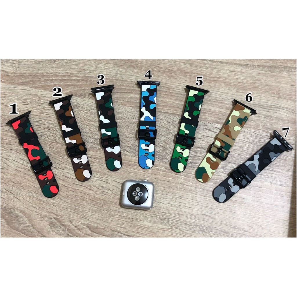 Strap Apple Watch Camo Army Style Rubber Band