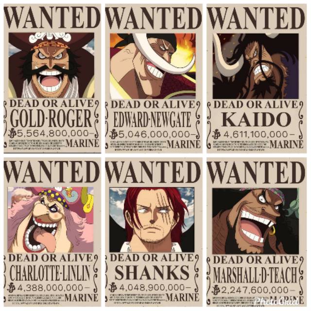 Poster Bounty One Piece Yonkou Shopee Indonesia