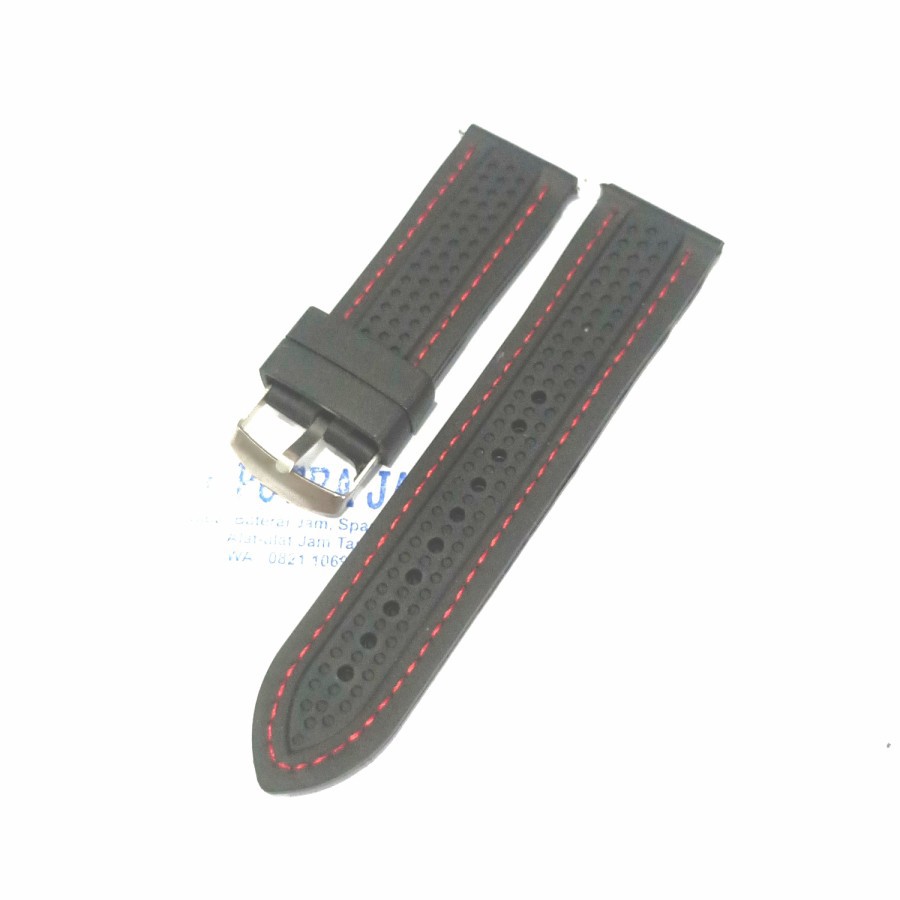 strap jam tangan karet motif 26 mm tali jam tangan karet jait putih mtif karet jaitan merah motif 26mm strap jam tangan karet original  murah harga grosir strap jam tangan