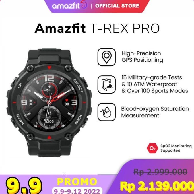Sale Amazfit T-Rex Pro Smartwatch GPS 10 ATM jam tangan 100+ Sports Modes /JAM TANGAN PRIA/JAM TANGAN WANITA/JAM TANGAN DIGITAL/JAM TANGAN ANALOG