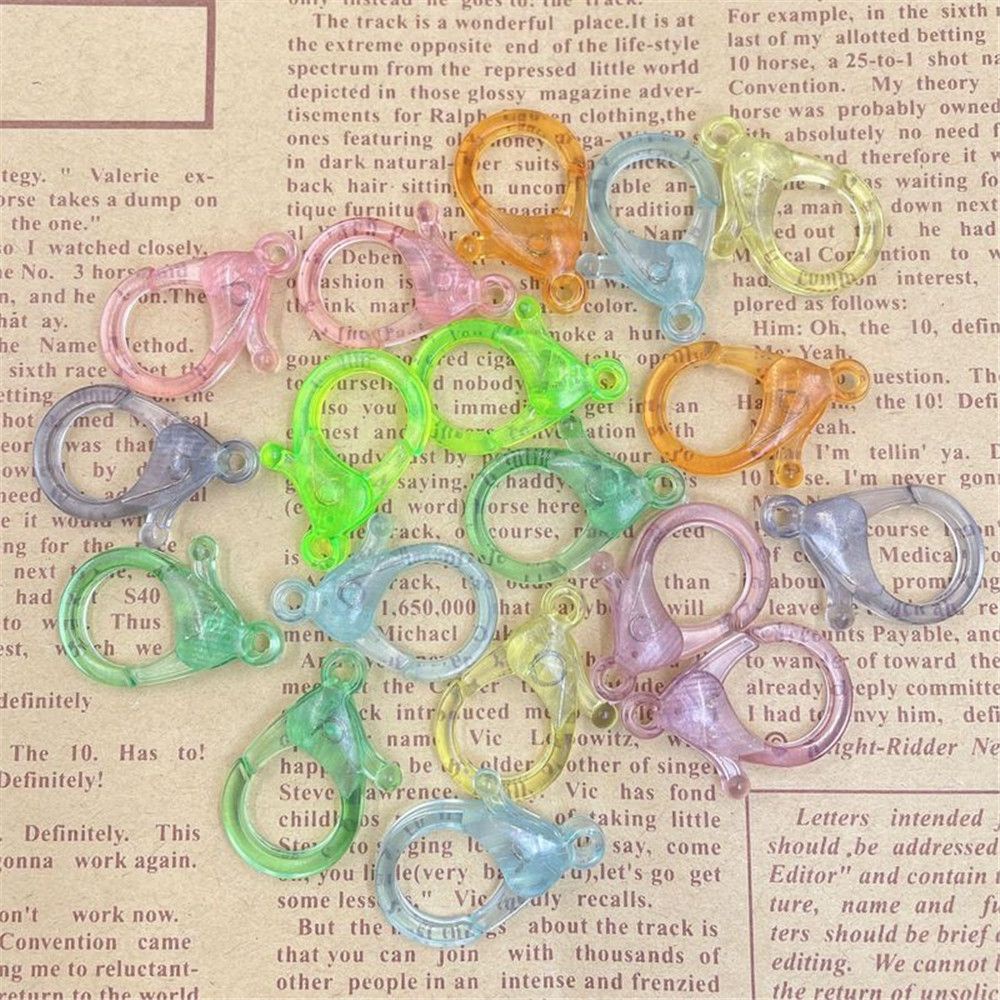 ROW 10Pcs Multicolor Lobster Clasp Crafts Transparent Color Pendant Buckle for Key Chain Ring Jewelry Accessories Jewelry Making DIY Accessories Handmade Lobster Ring/Multicolor