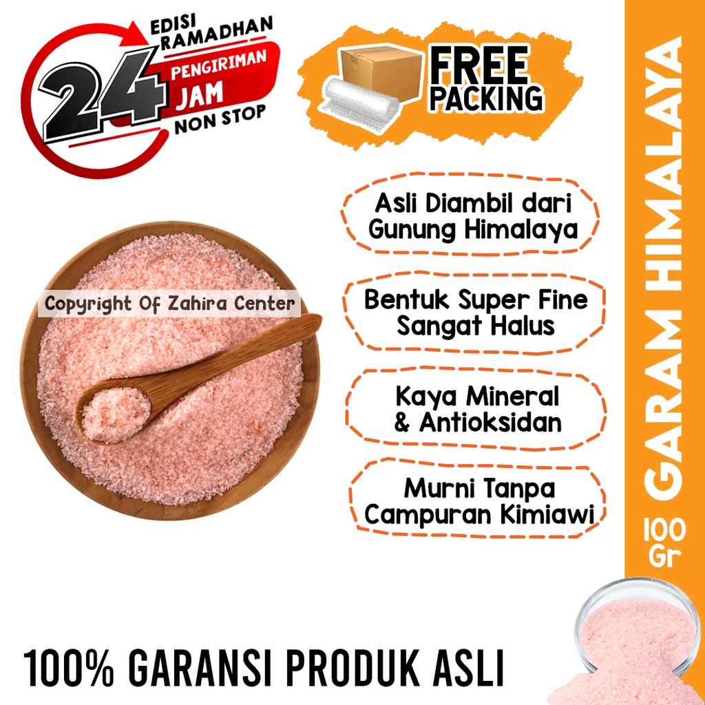 

Garam Himalaya 100gr Murni Pink Lava Rock Organik Himalayan Salt untuk Diet dan Anti Hipertensi