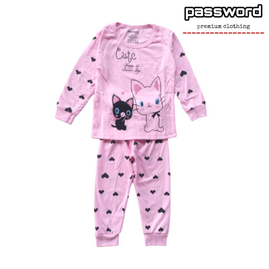 HappyOliver PASSWORD SISTER CAT Setelan piyama 1 - 7 Tahun Baju Anak BerKualitas