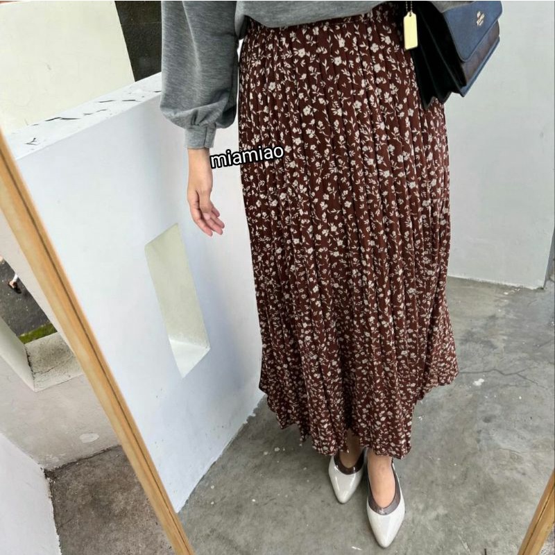 Pleated skirt polka/Rok wanita pleated import kuality/rok wanita fashion
