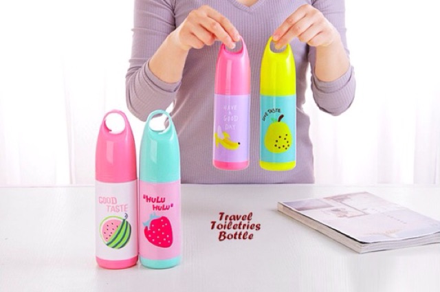 Travel toiletries bottle botol tempat sikat gigi gambar buah ok  good quality