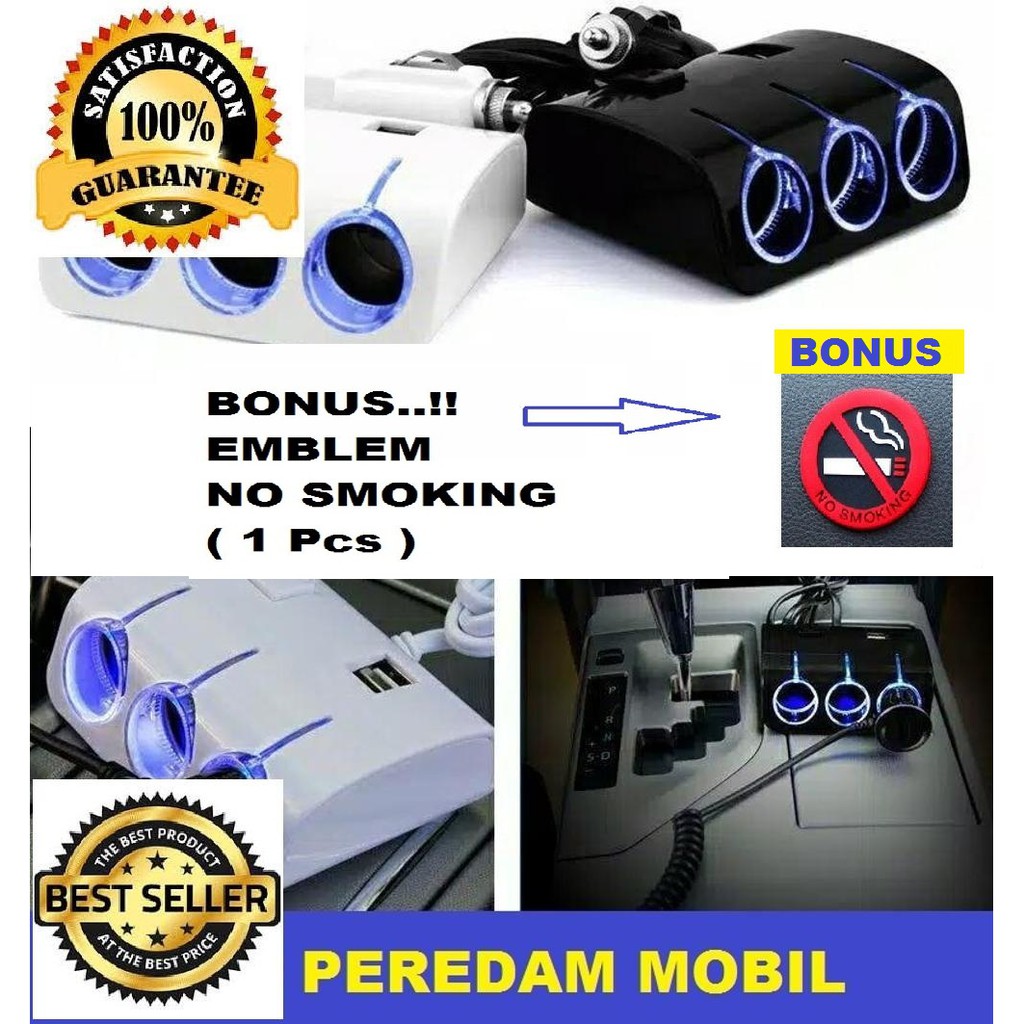 HARGA GROSIR CAR CHARGER MOBIL  3 Lighter Plus USB