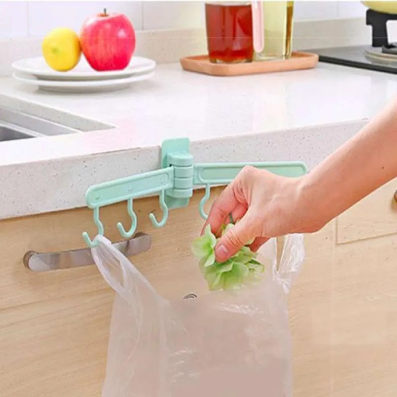 Gantungan Pengait 6 Kait Tempel Dinding Plastik Wall Hook Dengan Double Tape Hanging Organizer