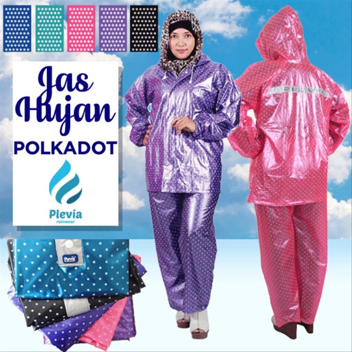 JAS HUJAN BAJU CELANA POLKADOT PLEVIA 810