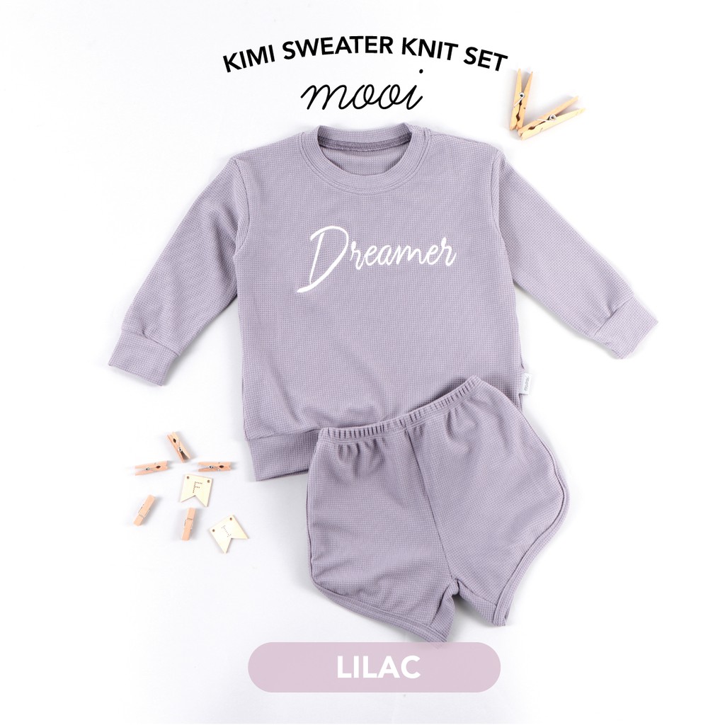 Mooi Kimi Sweater Knit Set Setelan Anak Sweater Anak-LILAC