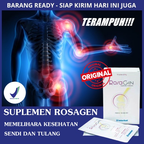 Original rosagen suplemen makanan 15 sachet vitamin sendi dan tulang obat sendi herbal BPOM