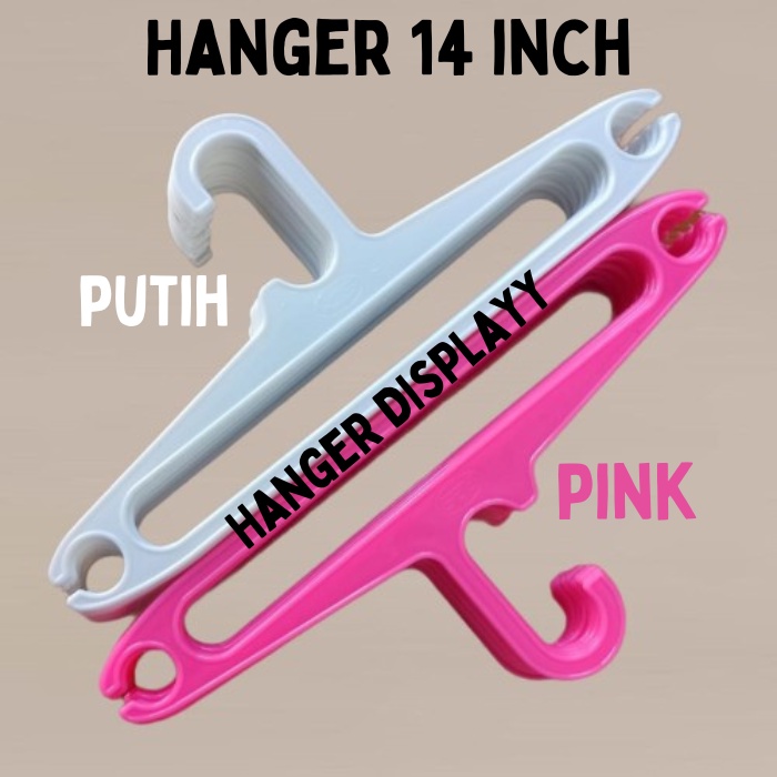 Hanger Plastik Polos / Gantungan Baju Anak Anak 14 Inch 1 Lusin / Hanger Plastik Murah Anak ( 12 Pcs )