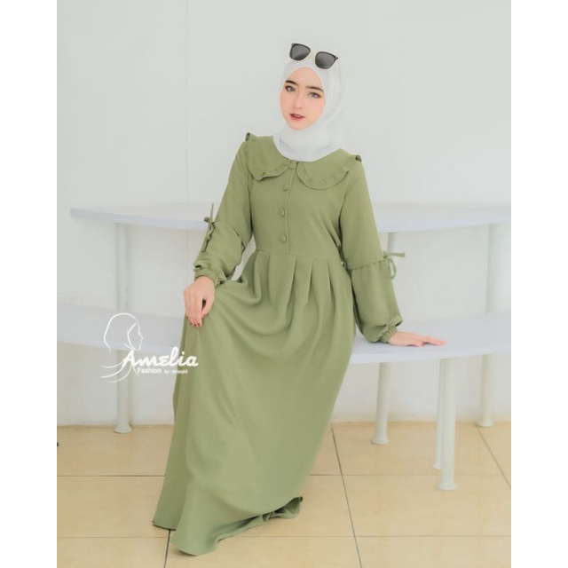 DRESS CRINCLE POLOS ORI Amelia Fashion by Arrasyid