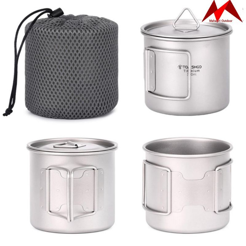 Tomshoo titanium 300ml mug cup foldable ultralight camping gelas ngopi