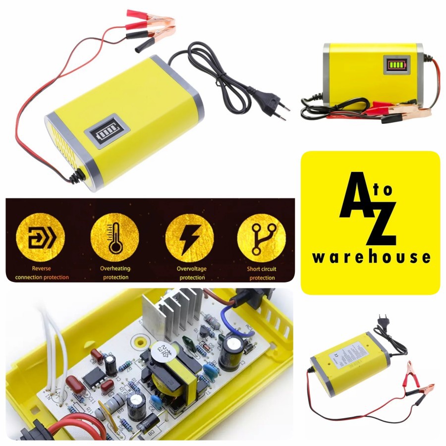 Alat Cas Charger Aki Motor Mobil Portable 2A 12V Alat Cas Aki Motor