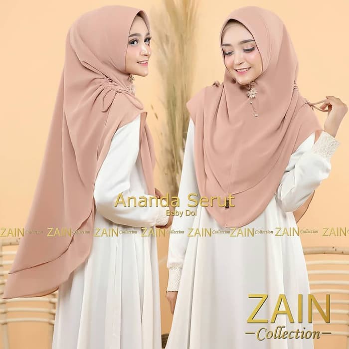 Dijual Hijab Jilbab Instan Khimar Ananda Serut / Bergo Tali Serut Syari Murah Murah
