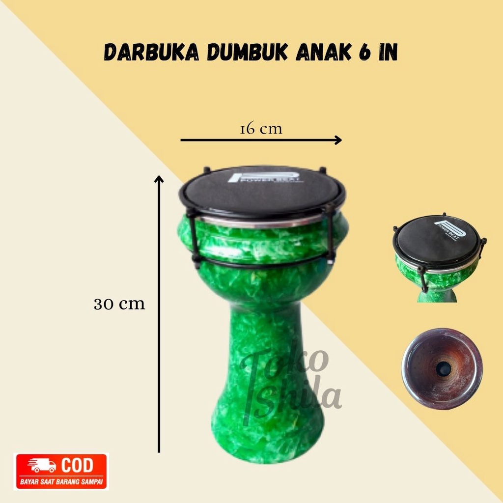 Alat Musik Darbuka/ Dumbuk Hadroh Pinggang Mika 6 inch Anak